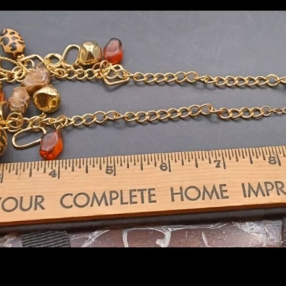 New Courtney Goldtone Leopard Ball Dangle Necklace NWT - Picture 5 of 5